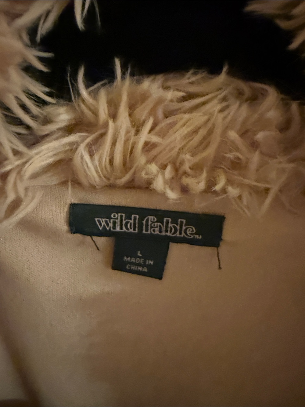 wild fable Plush Faux Fur Teddy Jacket in Beige - Picture 2 of 4